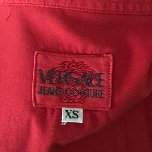 Vintage Y2K Versace Jeans Couture Red button down shirt XS